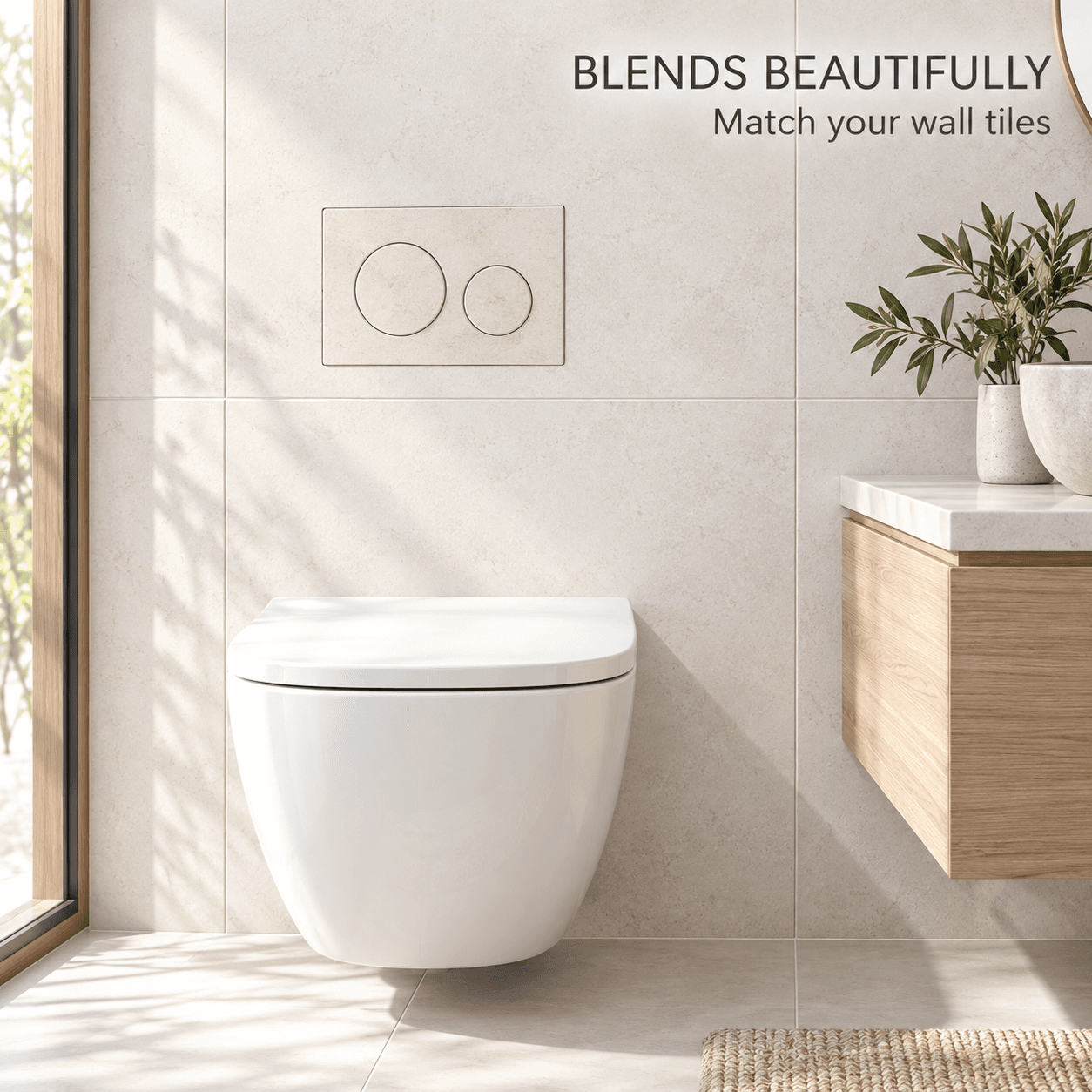MEP Stock Tileable Flush Plate, Hidden Dual Flush Actuator Plate for Concealed Toilet Cistern - MEPSTOCK