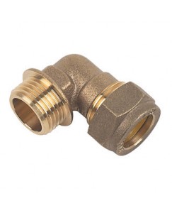 Brass Compression 15mm x 1/4 inch Elbow Male Adaptor