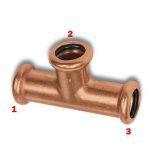 Copper Press Reducing Tee