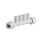 HEP2O 4 Port Manifold all Socket/Spigot 1 Side White