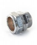 Chrome Compression Male Straight Adaptor