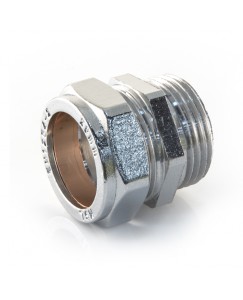 Chrome Compression Male Straight Adaptor
