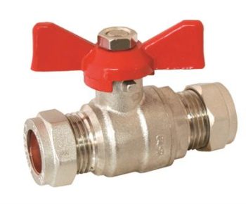 Butterfly Handled Ball Valve RED