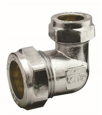 Compression 22mm x 15mm Reducing Elbow CHROME