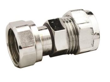 Compression Straight Tap Connector CHROME