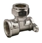 Compression 15mm x 1/2" Wall Plate Elbow CHROME