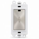 13A Fused Spur Module Brushed Steel | Click GridPro GM2047PWBS