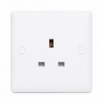 13A 1 Gang Unswitched Socket White | M2 Slimline Single Socket