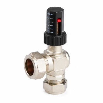 22mm Angled Automatic Bypass Valve | Boiler Bypass Valve | MEP Stock