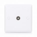 1 Gang Coaxial Socket Isolated White IEC TV Aerial Socket | M2 Slimline