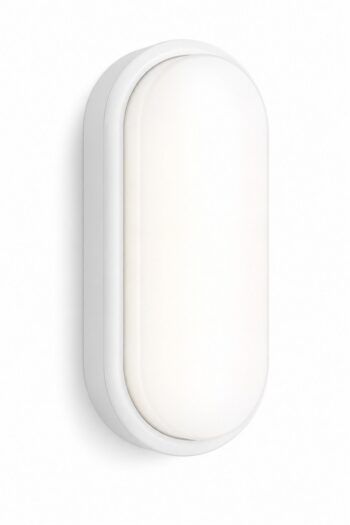 12W LED Bulkhead Light 4000K IP54 IK10 White | Saxby Pillo Medium