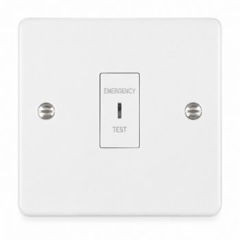 Emergency Test Key Switch 1 Gang DP White | Click Mode CMA110