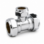Chrome Compression Reducing Tee WRAS Approved Plumbing Pipe Fitting