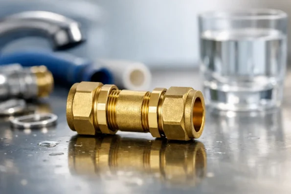 Brass Compression Straight Coupling WRAS Approved